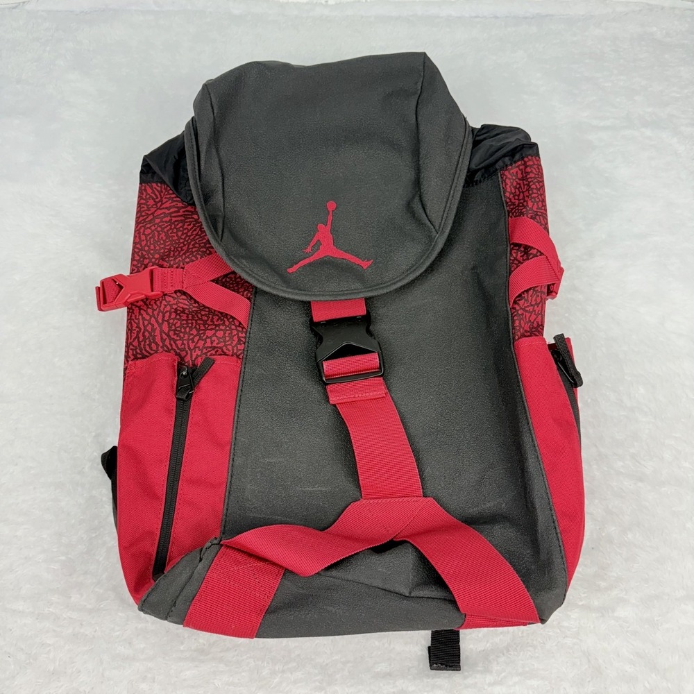 Nike Air Jordan Jumpman Top Loader Large Backpack-Black/Red Padded Straps/Back - Picture 5 of 9